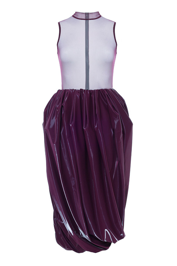 Платье с объемной юбкой в цвете Фиолетовый  по цене 52 000 ₽ | WITHOUTFAIL.RU